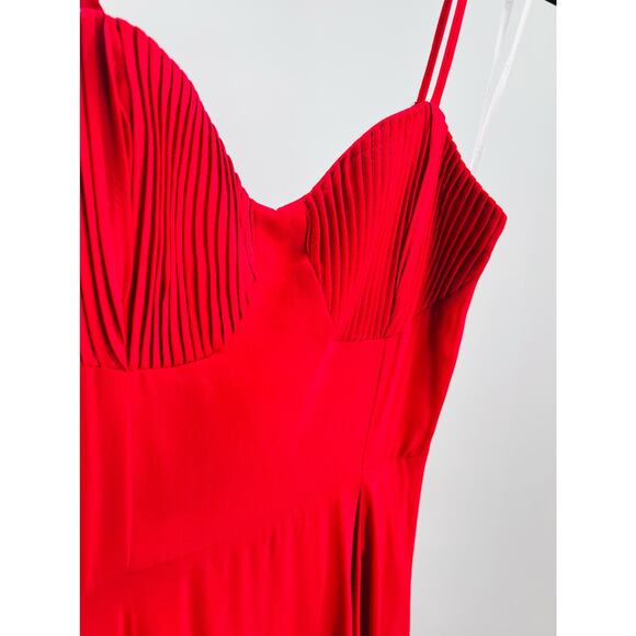 LULU'S sz S Cause for Commotion Red Pleated Bustier Maxi Party Dress NEW B99 - Picture 7 of 8